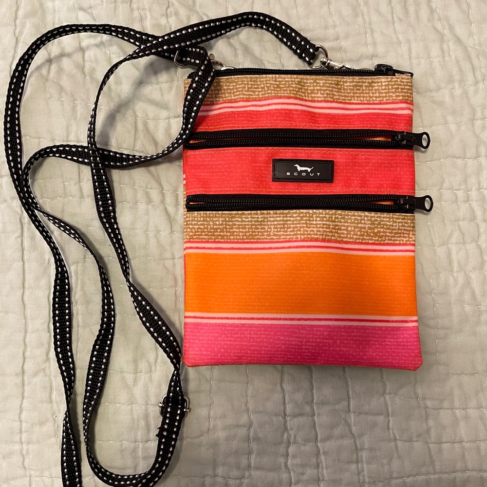 Scout Sally Pink and Orange Striped Crossbody Bag